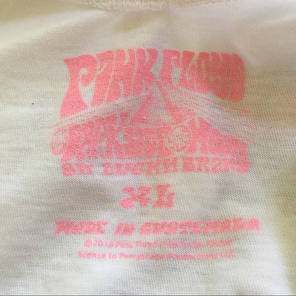 NWT Lucky Brand Pink Floyd Cutout Muscle Tee White - Picture 3 of 8